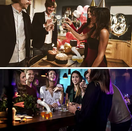 בקבוק זכוכית בצורת זין עם ביצים