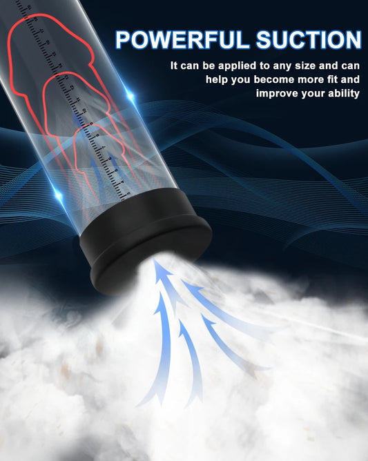 משאבת זין LED לזקפה והגדלה - שואב 6 דרגות נטען