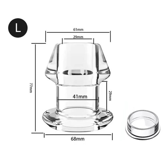 פלאג סיליקון גדול ועבה עם פקק שקוף בגדלים