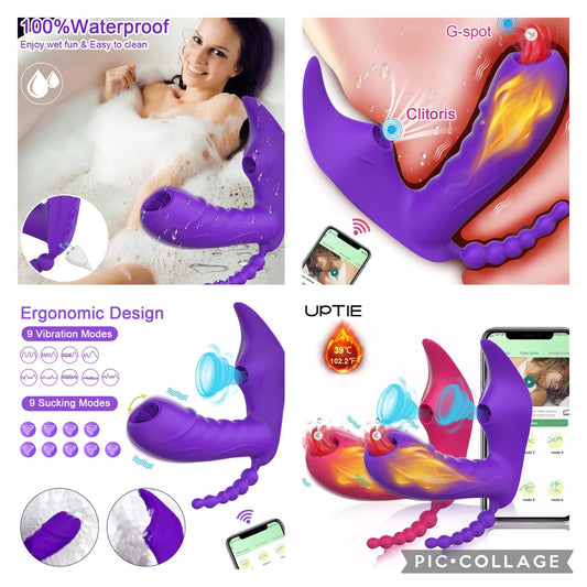 ויברטור אפליקציה 3 ב 1 שואב/מלקק/מתחמם/רוטט נטען usb