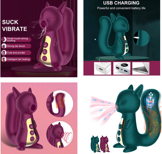 🐿️הסנאי החושני🤤 רוטט / שואב / מלקק נטען USB