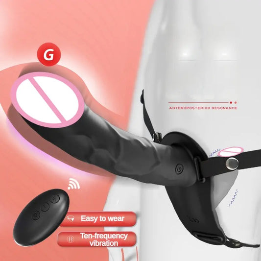 סטרפאון מתלבש כפול - רוטט כפול/רצועה מתכוננת/שלט/נטען