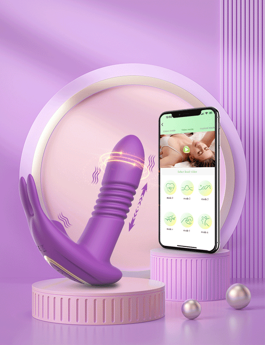 ארנב מזיין רוקד - ויברטור מסתובב רוקד/דילדו/מוגן מים - באמצעות אפליקציה מרחוק App Bluetooth/USB נטען