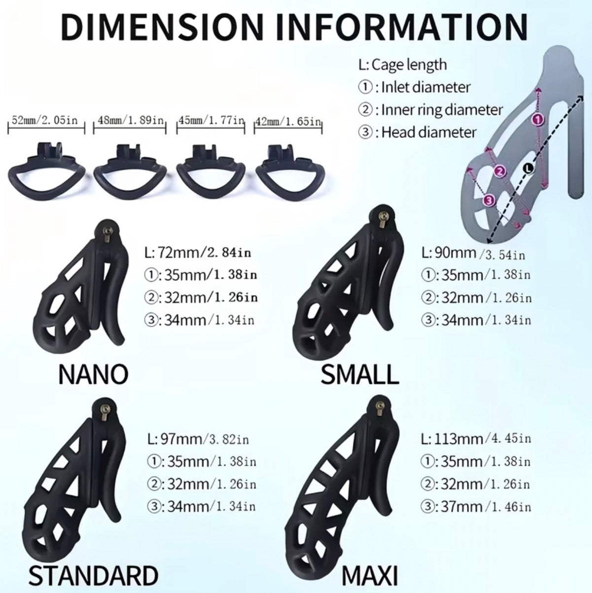 כלוב הצניעות - מנעול לזין/חומר חזק ואיכותי/מנעול חכם