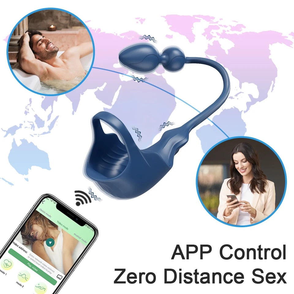 הפלאג המופלא App רוטט טבעת לזין/ביצים/נקודת G